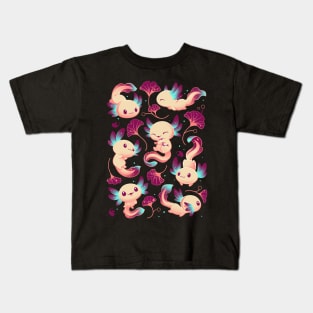 Axolotl Wonders - Cute Salamanders Kids T-Shirt